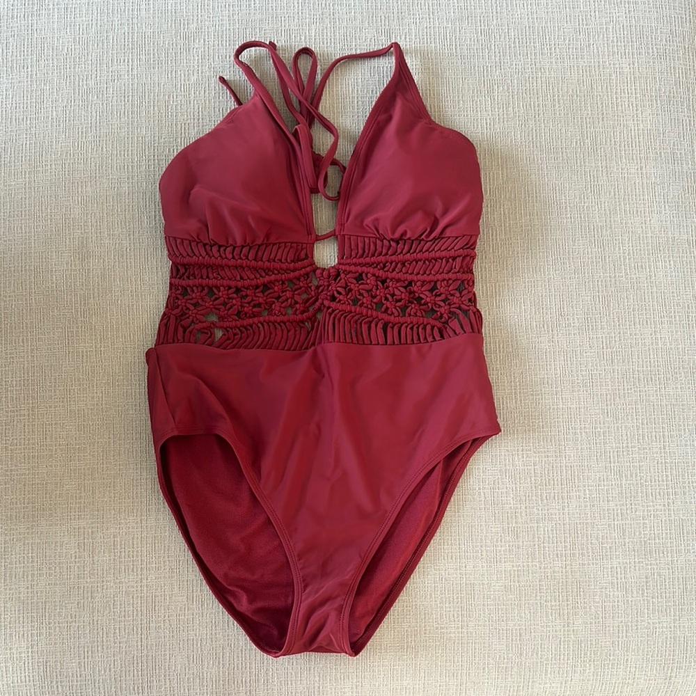 Women’s Red One Piece Swim | size L